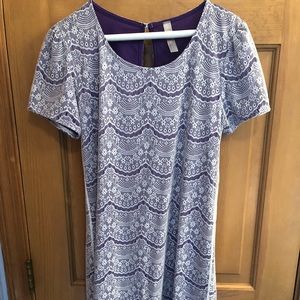 Purple and White Lace Dress
